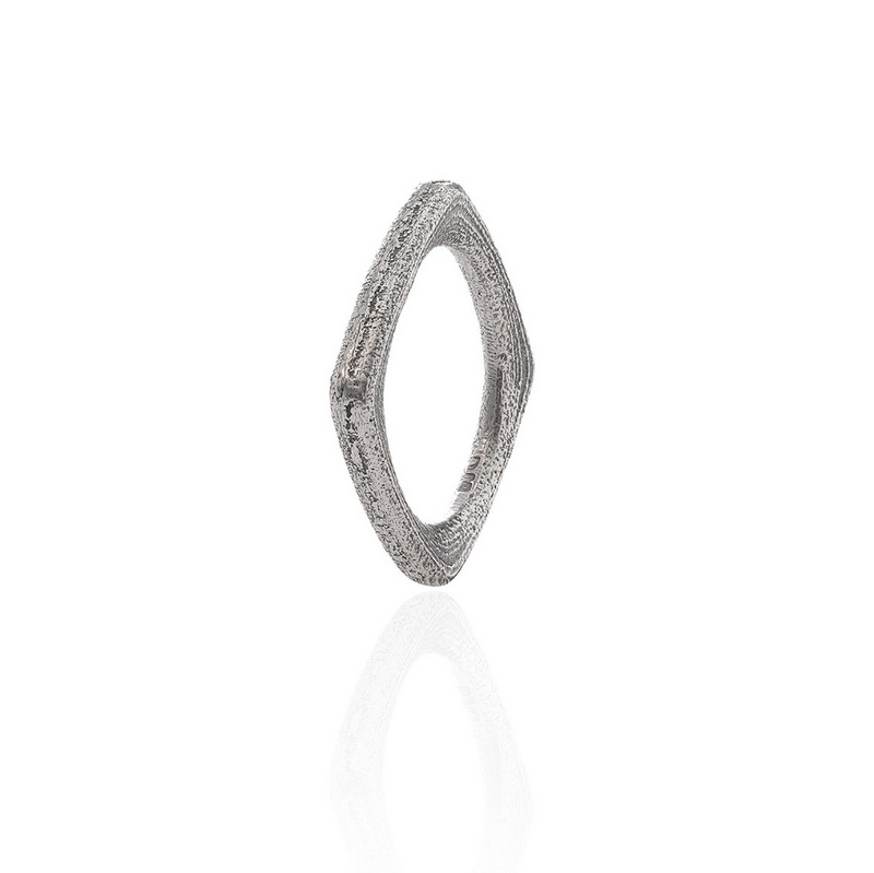 DSD ARKAIKA Stacking Ring Silver & Textured Silver