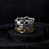 DSD ARKAIKA Linked Ring Silver & Textured silver